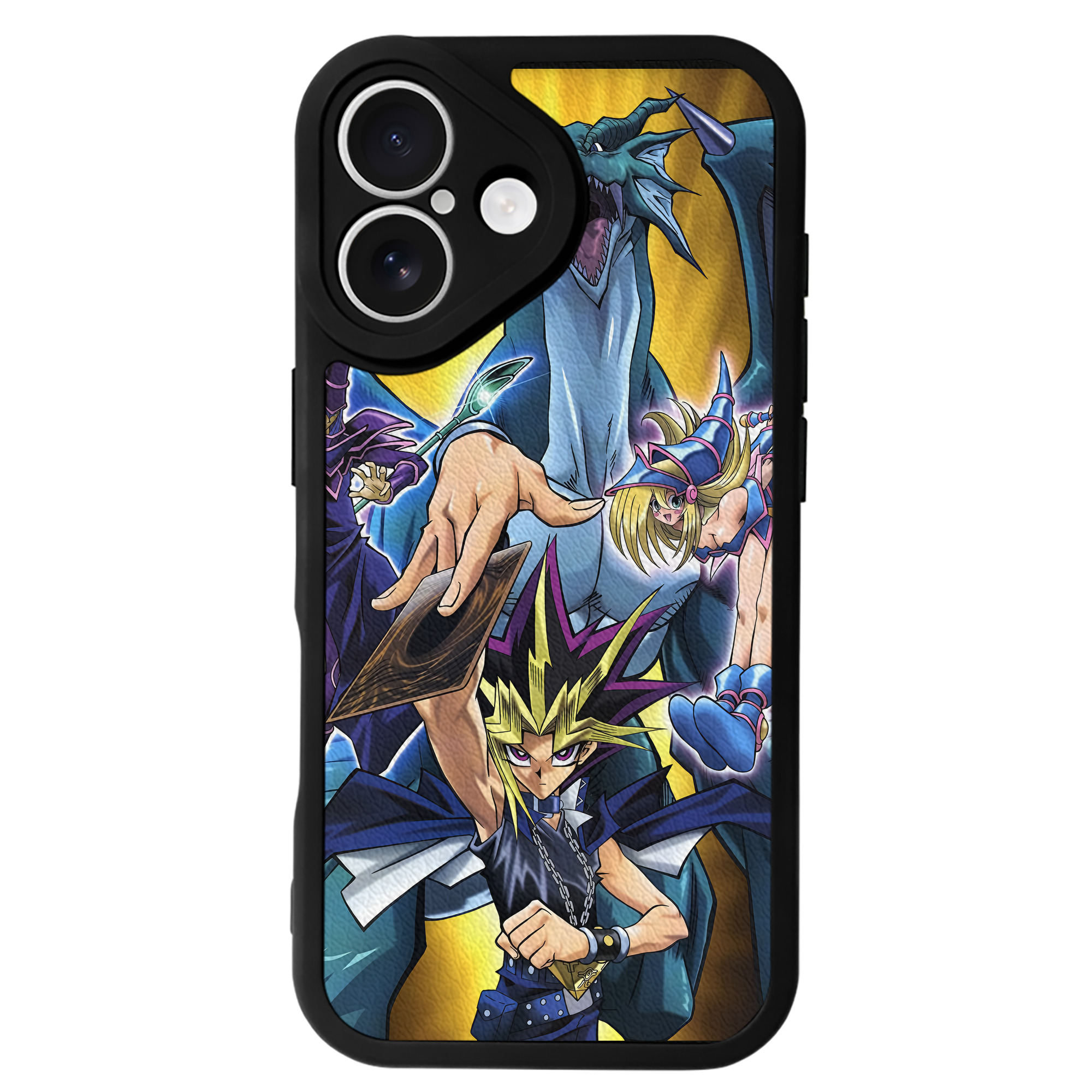 （画像用） 遊☆戯☆王 Yu-Gi-Oh! 【iPhone 16シリーズ対応】シリコンスマホケース（レザー調） 材質：シリコン